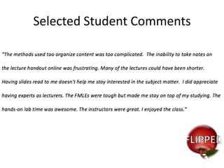 Selected Student Comments

 