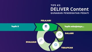DELIVER Content
GUNAKAN PENDEKATAN PEDATI
TIPS #3:
 