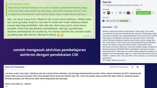 contoh mengasuh aktivitas pembelajaran
asinkron dengan pendekatan COI
 