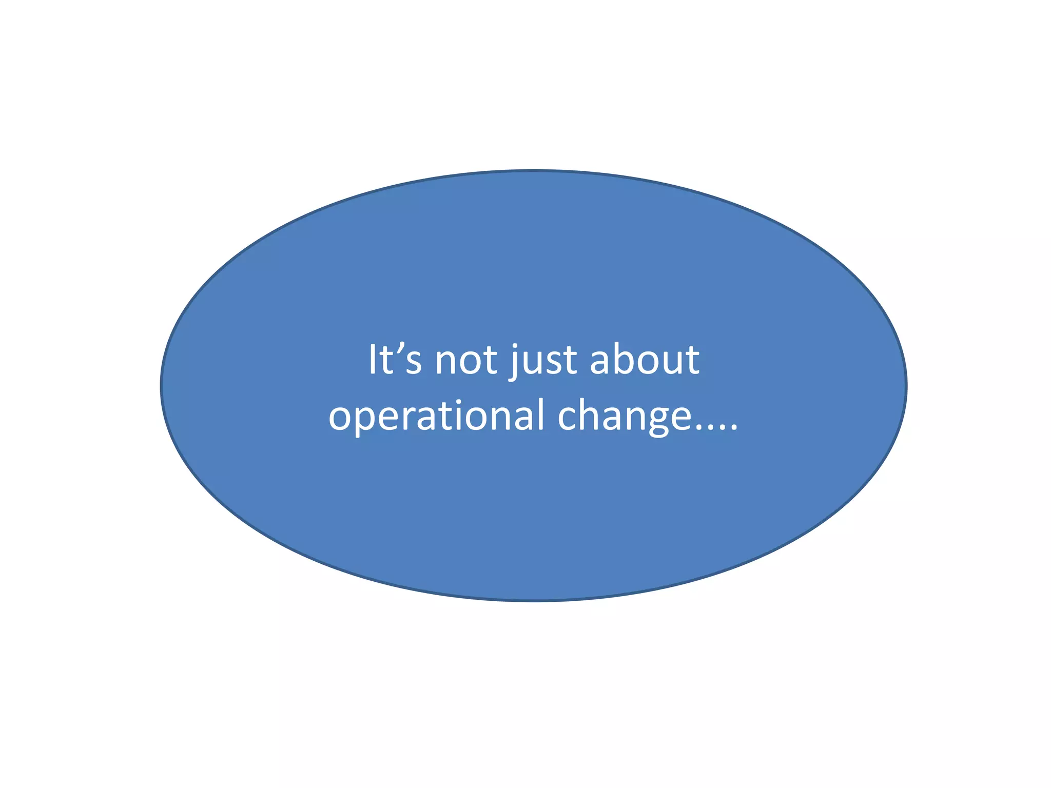It’s not just about
operational change....
 