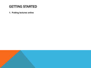 GETTING STARTED
1. Putting lectures online

 