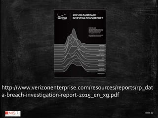 Slide 22
http://www.verizonenterprise.com/resources/reports/rp_dat
a-breach-investigation-report-2015_en_xg.pdf
 