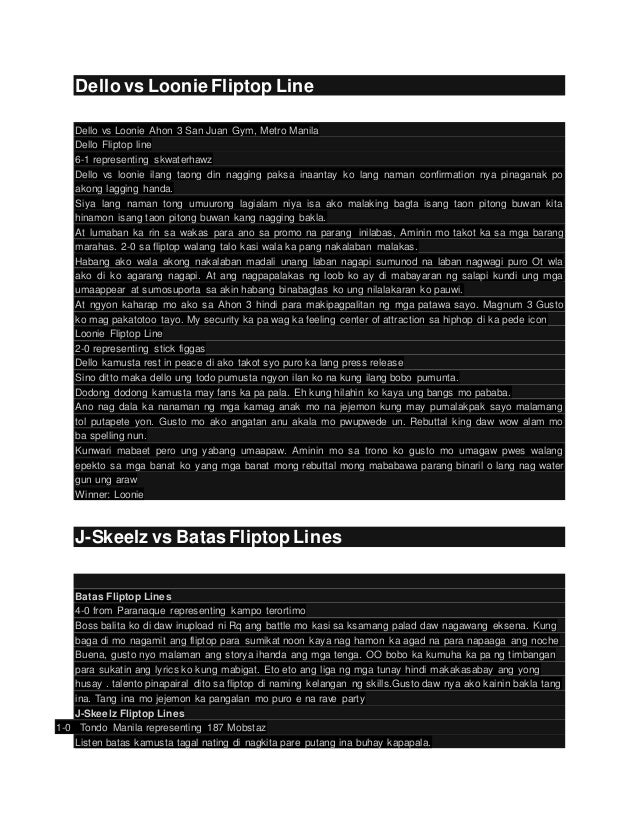 Fliptop lines sample