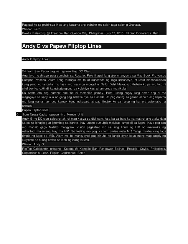 Fliptop lines sample