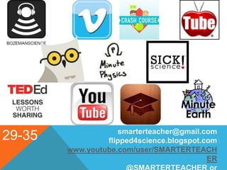 smarterteacher@gmail.com
flipped4science.blogspot.com
www.youtube.com/user/SMARTERTEACH
ER
29-35
 