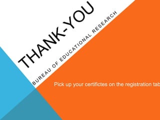 Pick up your certifictes on the registration tab
 