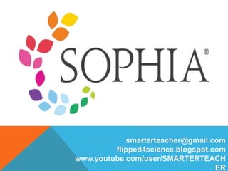 smarterteacher@gmail.com
flipped4science.blogspot.com
www.youtube.com/user/SMARTERTEACH
ER
 