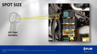 Proprietary - Company Confidential ©2014 FLIR Systems Inc.
Information and equipment described herein may require US Government authorization for export purposes. Diversion contrary to US law is
prohibited.
24:1 Spot
Size Ratio
SPOT SIZE
 