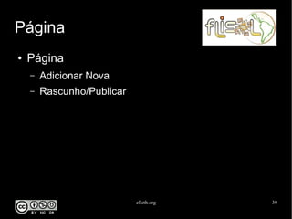 elleth.org 30
Página
● Página
– Adicionar Nova
– Rascunho/Publicar
 