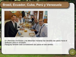 Marco Iberoamericano de Interoperabilidad  “Por otro lado, la interoperabilidad requiere la promoción de estándares abiertos y del software libre, de cara a garantizar la seguridad y la sostenibilidad del Gobierno electrónico en el futuro. Con ello se debe evitar cualquier limitación en el derecho de los ciudadanos a elegir las tecnologías que desee para relacionarse con las Administraciones Públicas.  Publicado, el 23 de julio de 2010 por parte del Centro Latinoamericano de Administración para el Desarrollo (CLAD), el Marco Iberoamericano de Interoperabilidad que se presentó en la XII Cumbre Iberoamericana de Ministros de Administración Pública el pasado 1 y 2 de julio de 2010 en Buenos Aires. 