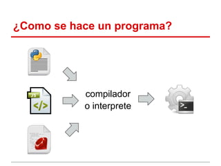 ¿Como se hace un programa?




           compilador
           o interprete
 