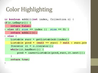 Color Highlighting
 