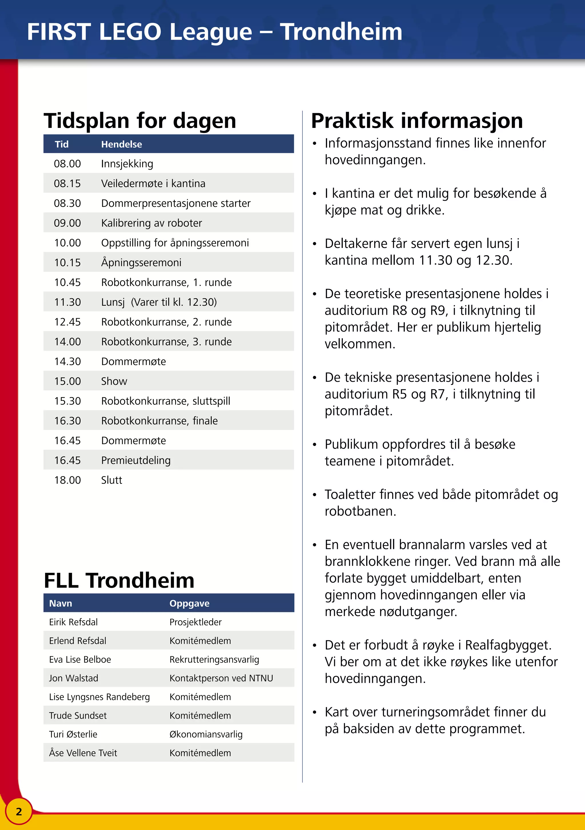 FLL 2007 Trondheim - Program | PPT