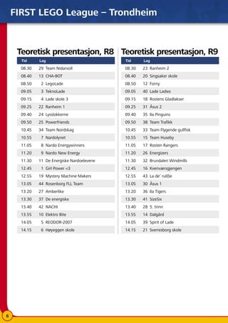 FLL 2007 Trondheim - Program