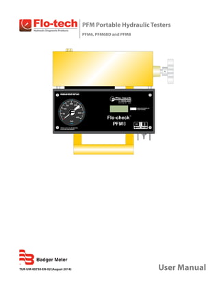 PFM Portable Hydraulic Testers
PFM6, PFM6BD and PFM8
TUR-UM-00730-EN-02 (August 2014) User Manual
 