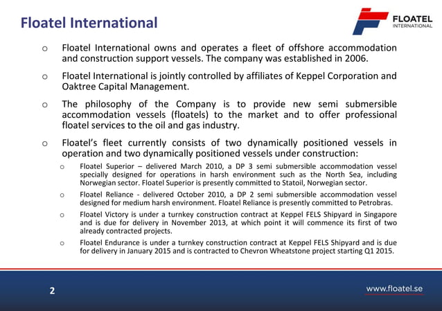 Floatel International February 2013 presentation | PPT