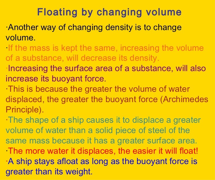 Floating and sinking