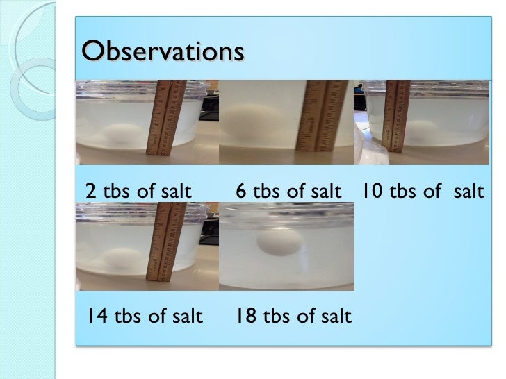 Why does salt make an egg float in water?