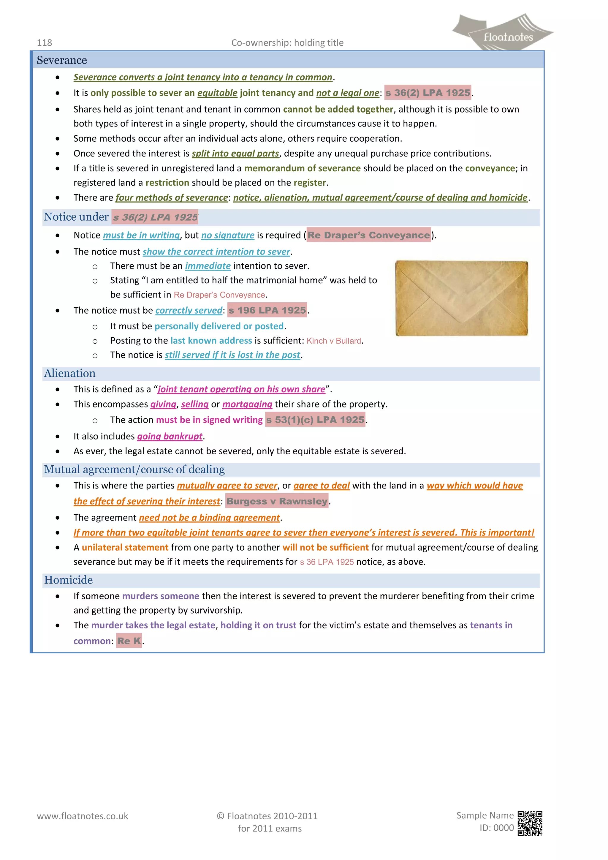 Floatnotes law revision notes | PDF
