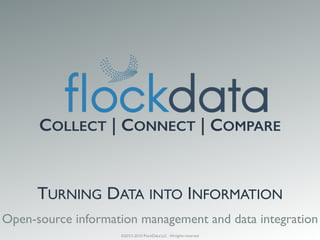 ©2013-2015 FlockData LLC - All rights reserved
Open-source information management and data integration
COLLECT | CONNECT | COMPARE
TURNING DATA INTO INFORMATION
 