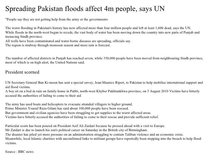 Essay on Floods in Pakistan essay on floods in pakistan