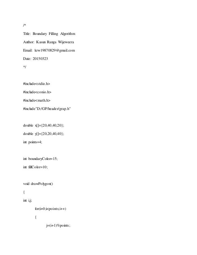 Boundary Fill Algorithm in C