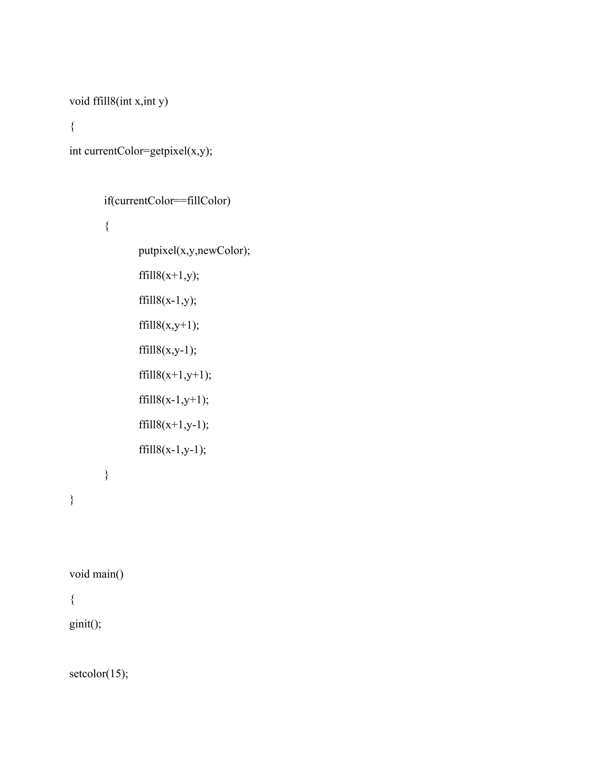Flood Filling Algorithm in C | PDF