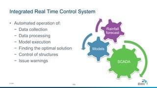 Integrated Real Time Control System
© DHI
SCADA
Models
Rainfall
forecast
• Automated operation of:
− Data collection
− Data processing
− Model execution
− Finding the optimal solution
− Control of structures
− Issue warnings
#39
 