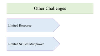 Other Challenges
Limited Resource
Limited Skilled Manpower
 