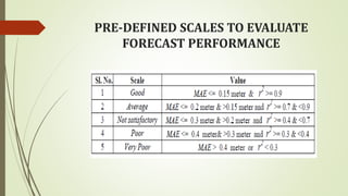PRE-DEFINED SCALES TO EVALUATE
FORECAST PERFORMANCE
 