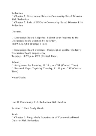 Community Risk Reduction Problem Statement FLOOD RISK REDUCTION1Flood-Risk ReductionStudent’.docx