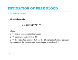 Kirpich Rational Method Floods | PDF
