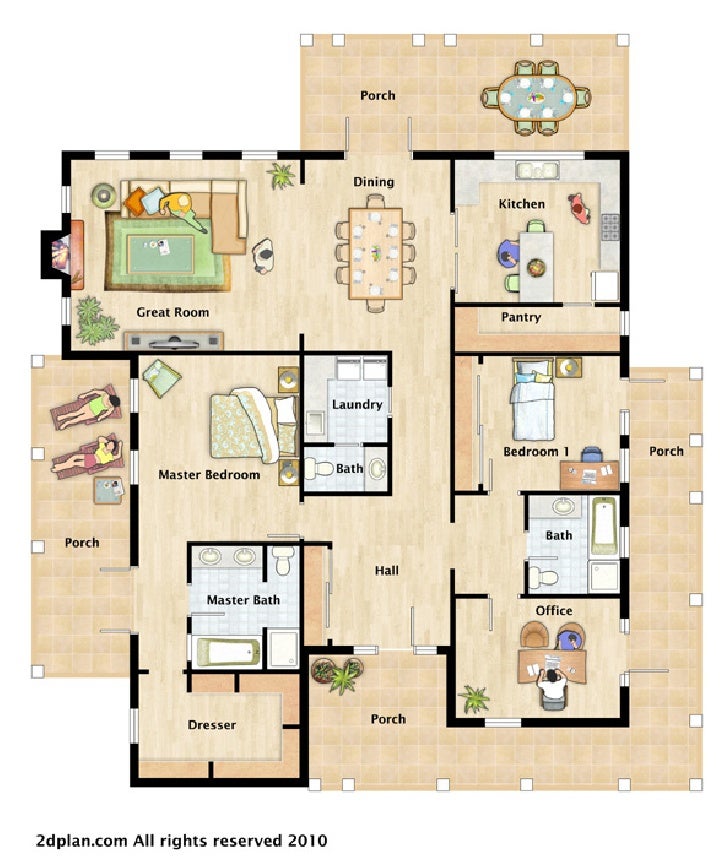 house furnished floor plan illustrations 1 728