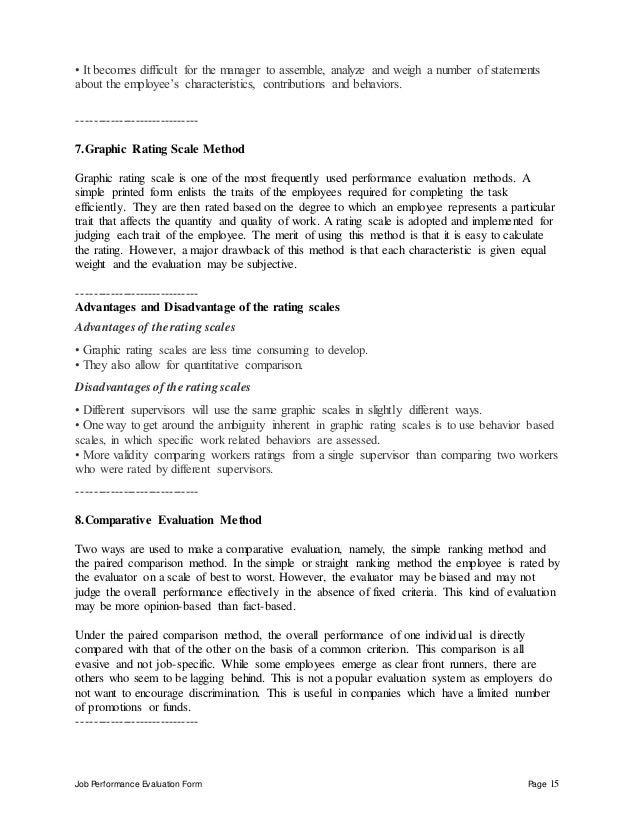 Floor Manager Performance Appraisal