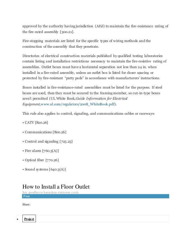 Floor Outlets