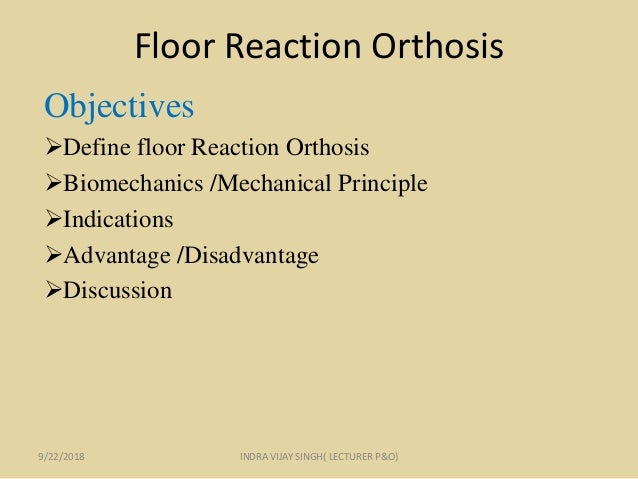 Floor Reaction Orthosis