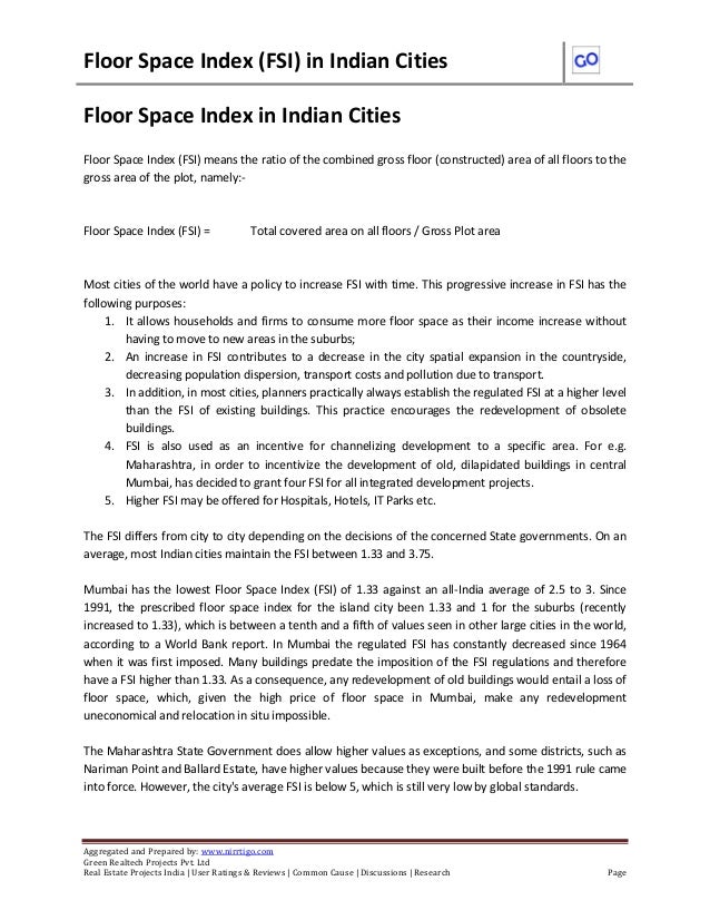 Floor Space Index Fsi In Indian Cities