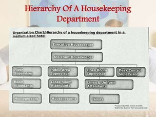Hierarchy Of A Housekeeping
Department
 