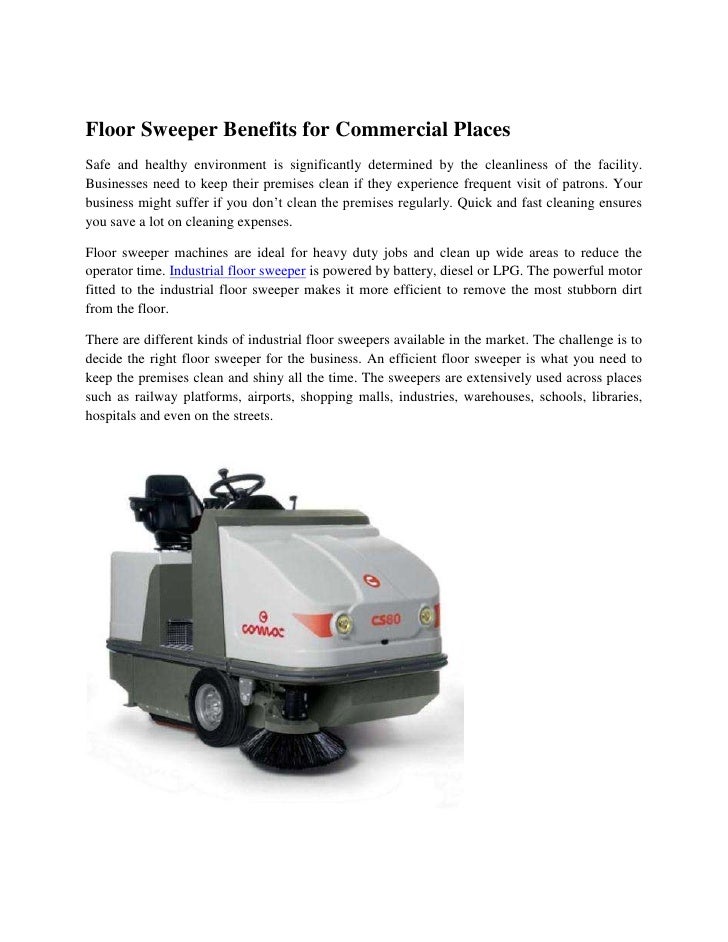 Floor Sweeper Benefits For Commercial Places