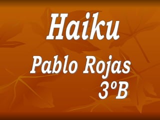 Haiku Pablo Rojas  3ºB 