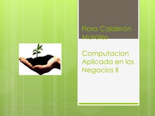 Flora Calderón
Morales
Computacion
Aplicada en los
Negocios II
 