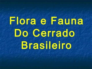 Flora e Fauna
 Do Cerrado
  Brasileiro
 