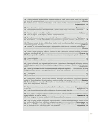 Flora Vascular de Andalucía Oriental




154. Herbáceas o leñosas; pétalos soldados largamente o bien con corola rotácea, en este último caso con estam-
bres exertos de anteras conniventes ....................................................................................................... Solanaceae
154. Herbáceas vivaces, con roseta basal de hojas; corola rotácea, amarilla; anteras no conniventes ......................
............................................................................................................................................. Scrophulariaceae p.p.

155. Hojas alternas; fruto capsular ........................................................................................... Campanulaceae p.p.
155. Hojas opuestas o verticiladas; fruto fragmentable y dídimo, carnoso (drupa o baya) o seco e indehiscente ..... 156

156. Hojas con estípulas o verticiladas, simples .................................................................................. Rubiaceae p.p.
156. Hojas sin estípulas, o con estípulas y entonces son imparipinnadas ............................................................ 157

157. Plantas herbáceas; corola zigomorfa; estambres 1–3; fruto seco e indehiscente ................... Valerianaceae p.p.
157. Plantas leñosas, a veces de tallos volubles; corola actinomorfa o zigomorfa; estambres 5; fruto carnoso .... 158

158. Arbustos a menudo de tallos volubles; hojas simples; corola con tubo desarrollado, actinomorfa o más fre-
cuentemente zigomorfa; fruto baya ................................................................................................... Caprifoliaceae
158. Arbustos, sin tallos volubles; hojas simples o imparipinnadas; corola rotácea, actinomorfa; fruto drupáceo .......
.................................................................................................................................................................. Adoxaceae

159. Perianto a modo de opérculo, caduco en la antesis, que deja al descubierto numerosos estambres que constitu-
yen la parte más coloreada de la flor ................................................................................................... Myrtaceae p.p.
159. Perianto petaloideo, sepaloideo, membranáceo o ausente, que no constituye un opérculo caduco ..... 160

160. Perianto petaloideo .................................................................................................................................... 161
160. Perianto sepaloideo, membranáceo o ausente .............................................................................................. 170

161. Perianto en forma de tubo engrosado en la base, abierto y ensanchado en el ápice a modo de lengüeta; estambres
6, soldados al gineceo que es ínfero; frutos inicialmente jugosos, finalmente secos, que se abren en 6 valvas; hojas cordi-
formes ............................................................................................................................................. Aristolochiaceae
161. Perianto no engrosado en la base ni ensanchado a modo de lengueta; estambres 3, 4, 5, 8 o numerosos, no solda-
dos al gineceo; frutos carnosos o secos que no se abren en 6 valvas; hojas cordiformes o no .................................. 162

162. Ovario súpero ............................................................................................................................................. 163
162. Ovario ínfero ............................................................................................................................................. 167

163. Plantas leñosas con hojas coriáceas, muy aromáticas al frotarlas; flores unisexuales con perianto amarillento,
reunidas en glomérulos axilares; las anteras se abren mediante ventallas; fruto carnoso .............................. Lauraceae
163. Plantas herbáceas, o leñosas de tallos volubles, no aromáticas; flores hermafroditas; las anteras se abren me-
diante fisuras longitudinales; fruto seco ........................................................................................................ 164

164. Hojas opuestas; inflorescencias cimosas bracteadas; brácteas llamativas o verdosas, en este último caso aparentando
un falso cáliz ................................................................................................................................. Nyctaginaceae p.p.
164. Hojas alternas; inflorescencias sin brácteas llamativas ni con apariencia de falso cáliz ...................................... 165

165. Flores períginas, con hipanto tubular o urceolado terminado en 4 lóbulos; estambres 8, con filamentos cortos, in-
sertos en el interior del tubo del hipanto ..................................................................................... Thymelaeaceae p.p.
165. Flores hipóginas, sin hipanto; pétalos (4)5–15, libres; estambres 5 o numerosos ...................................... 166

166. Hojas con limbo dividido, sin estípulas; gineceo apocárpico o con los carpelos parcialmente soldados, en este
caso con los estilos libres; fruto polifolículo, poliaquenio o caja ......................................... Ranunculaceae p.p.
166. Hojas no divididas, con estípulas soldadas en una vaina papirácea o membranácea que rodea al tallo en la
base del entrenudo (ocrea); gineceo sincárpico; fruto nuciforme ............................................... Polygonaceae p.p.




                                                                                                                                                                               105
 