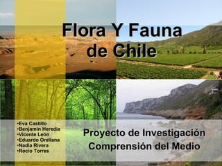 Flora Y Fauna de Chile Proyecto de Investigación Comprensión del Medio ,[object Object],[object Object],[object Object],[object Object],[object Object],[object Object]