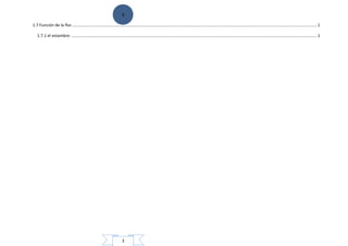 3
3
1.7 Función de la flor....................................................................................................................................................................................................................1
1.7.1 el estambre: ....................................................................................................................................................................................................................1
 