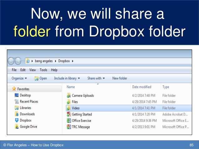 how to use dropbox to store photos