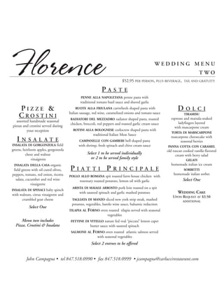 Florence Wedding Package