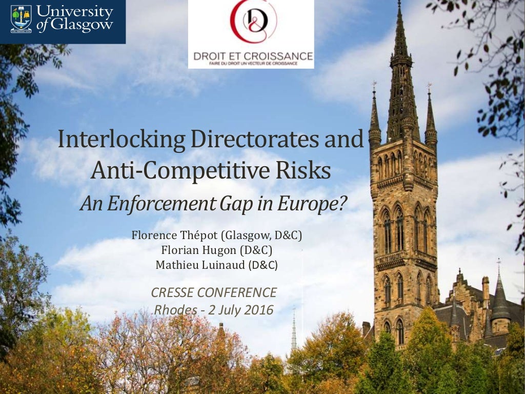 Interlocking Directorates and Risks ? An Enforcement…
