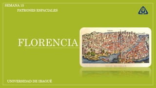 SEMANA 15
FLORENCIA
PATRONES ESPACIALES
UNIVERSIDAD DE IBAGUÉ
 