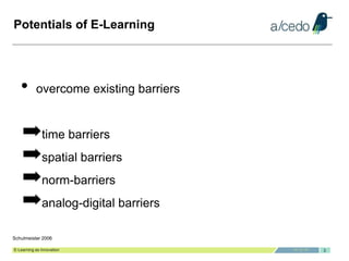 e-Learning as Innovation